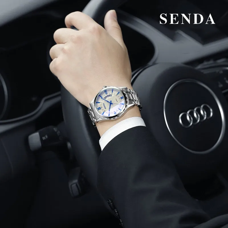 Топ люксовый бренд Мужские кварцевые часы водонепроницаемые повседневные