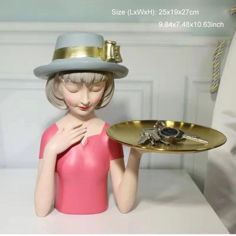 

Bubble Girl Home Living Room Door Secret Cabinet Key To Collect Tray Luxury Gifts Keys Candy Jewelry Office Desk Decoration