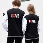 Новая модная бейсбольная куртка с принтом Love, пальто, топы, спортивные мужские и женские толстовки в стиле хип-хоп с длинным рукавом в стиле Харадзюку для пар, свитшоты, одежда