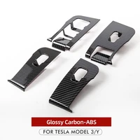 new door lock protection cover for tesla model 3 y 2021 accessories carbon fiber abs for tesla model three model3