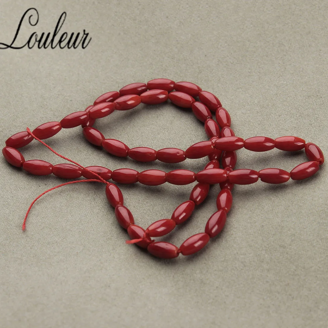 1 нитка/лот 4x8 мм красные рисовые коралловые цилиндрические бусины