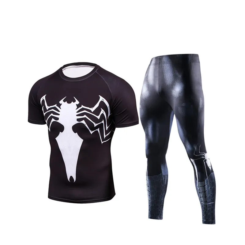 

Mens Fitness Sports Sweat Wicking Quick Drying Gym T-shirt Men Bodybuilding Sports Suits Men's Running Jogging Workout Tracksuit