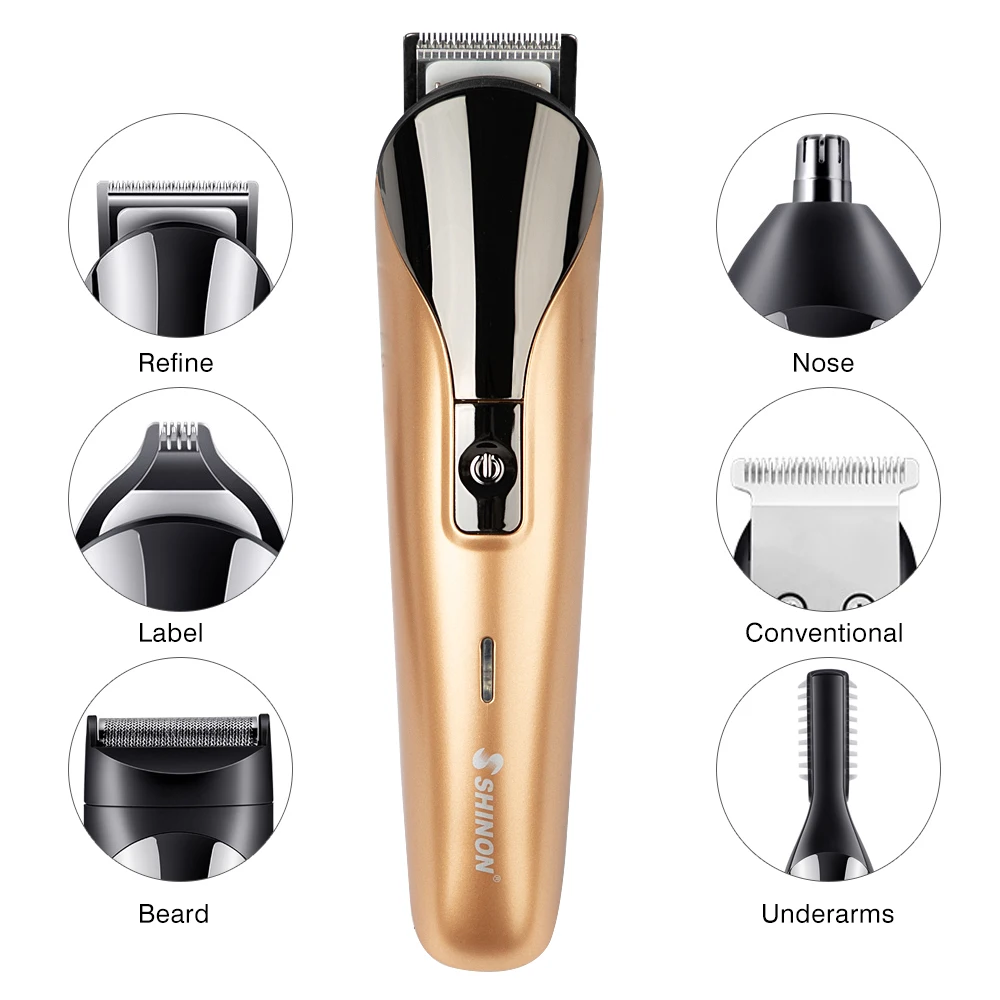 Professional Electric Hair Clipper 6 in 1 Multifunctiona Rechargeable Cutter Machine Men Trimmer Beard Remover | Бытовая техника