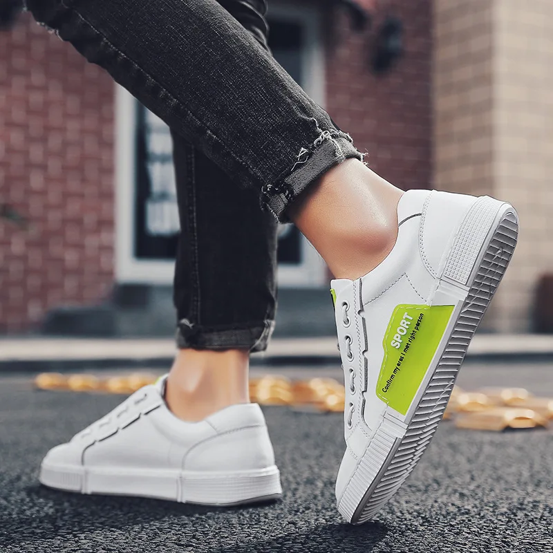 Весенне-осенняя мужская повседневная обувь из искусственной кожи на плоской