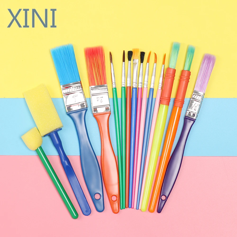 

XINI 15pcs DIY Graffiti Paint Brush Set Sponge Art Supplies Brushes Seal Painting Tools Drawing Toys Funny Creative Kids
