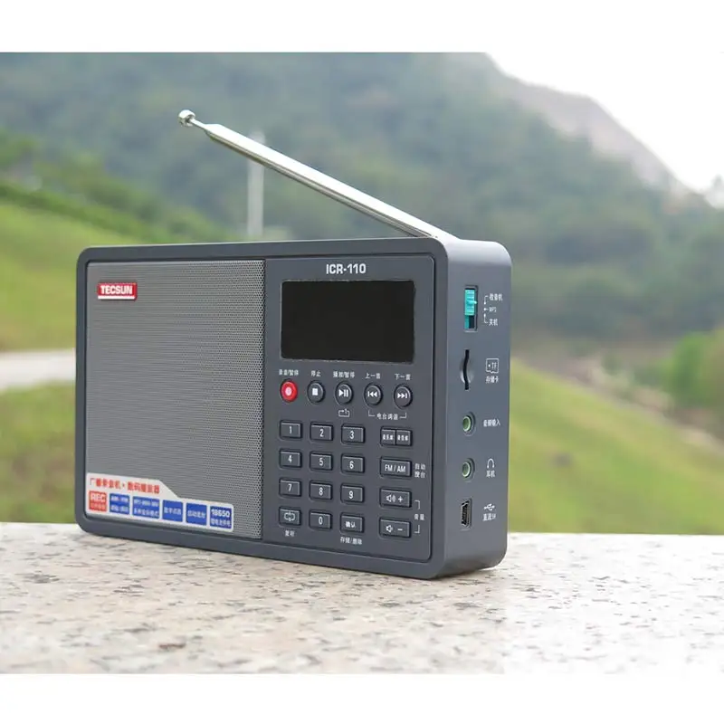 TECSUN ICR-110 FM/AM радио TF карта MP3-плеер рекордер радио FM: 64-108 МГц/AM: 520-1710 кГц FM/AM интернет портативное радио