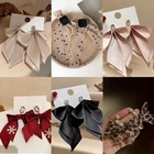 Висячие серьги с черным бантом, длинные серьги в стиле ретро, висячие серьги для интеллектуальной вечеринки, очаровательные женские серьги для путешествий, подарки для девушек и друзей