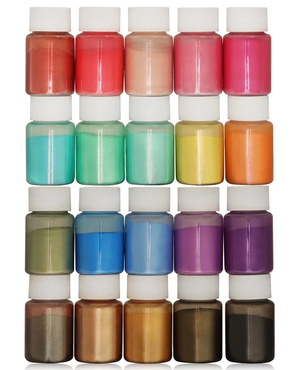 20 цветов 10 г слюды порошок смолы искусство пигмент блестящие порошки для