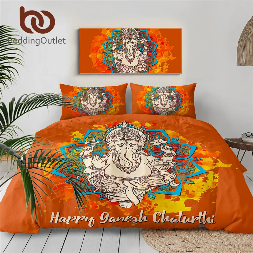 Постельные принадлежности Комплект постельного белья со слоном Цветочный