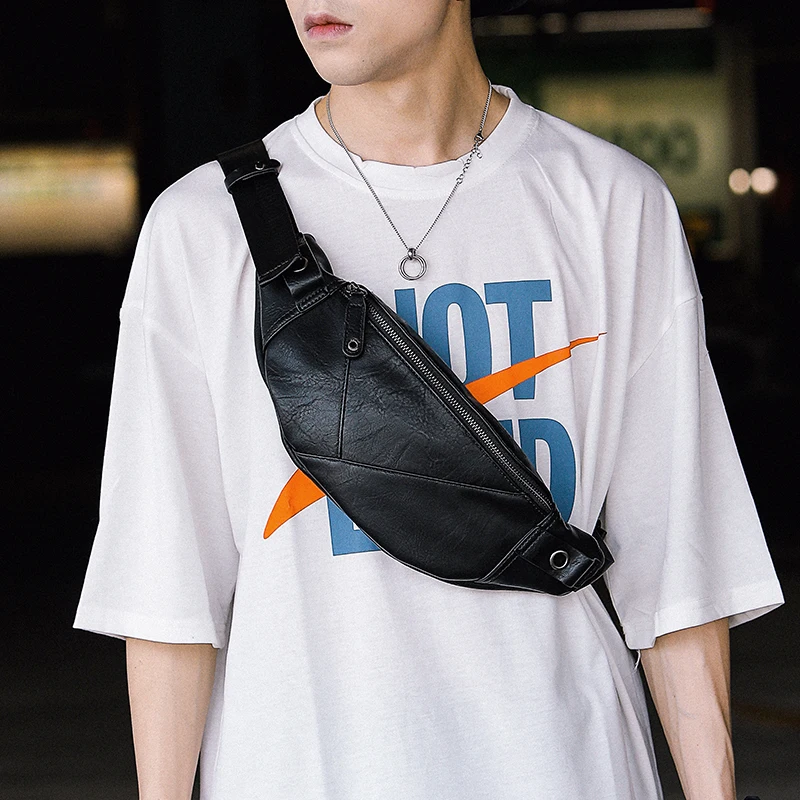 

Tidog Korean-Style Leather Casual Sports Portable Chest Bag