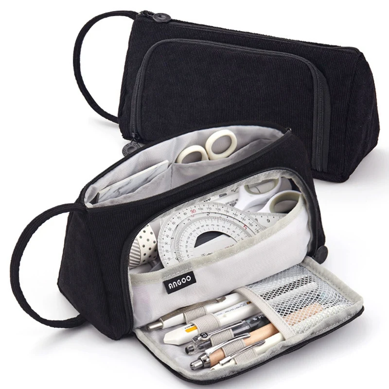 Вельветовый чехол для карандашей большой вместимости простой женский милый