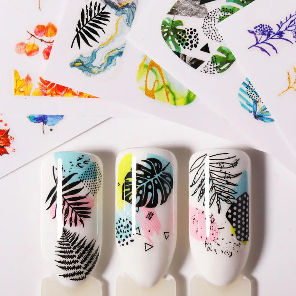 1 шт. переводные наклейки на ногти в виде листьев|Стикеры и наклейки| |