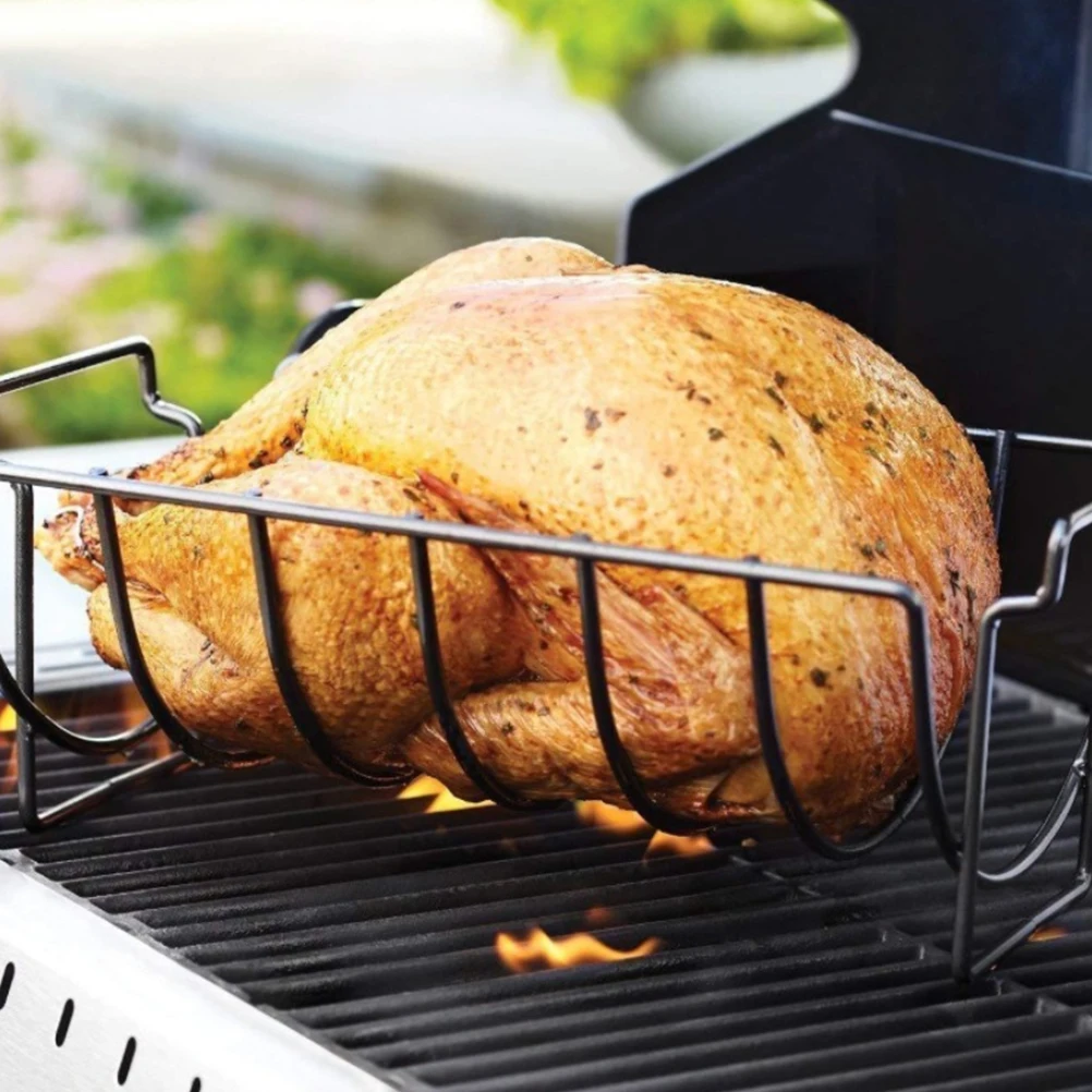 Металлическая антипригарная подставка для гриля кухонный держатель стейка