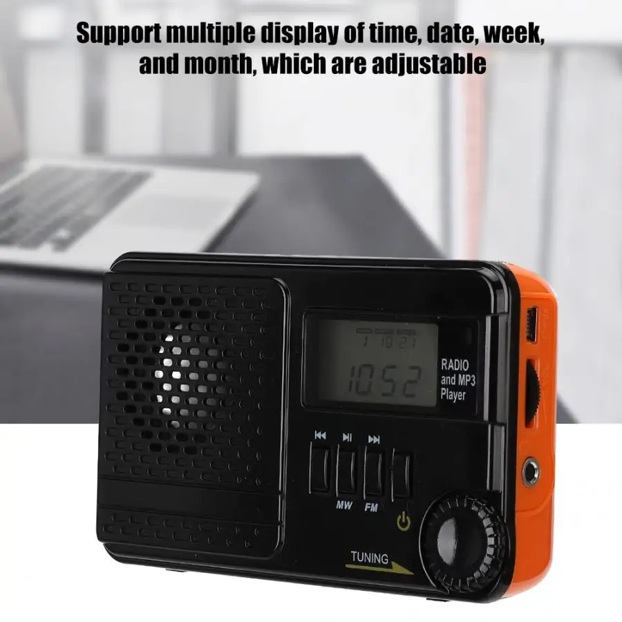 Портативный fm-радиоприемник многофункциональный MP3-плеер с USB/TF входом fm/MW 70-88 МГц