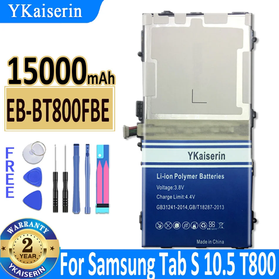 Аккумулятор ykaisсеребрин на 15000 мАч для Samsung Galaxy Tab S 10 5 EB-BT800FBE T801 T805 + бесплатные