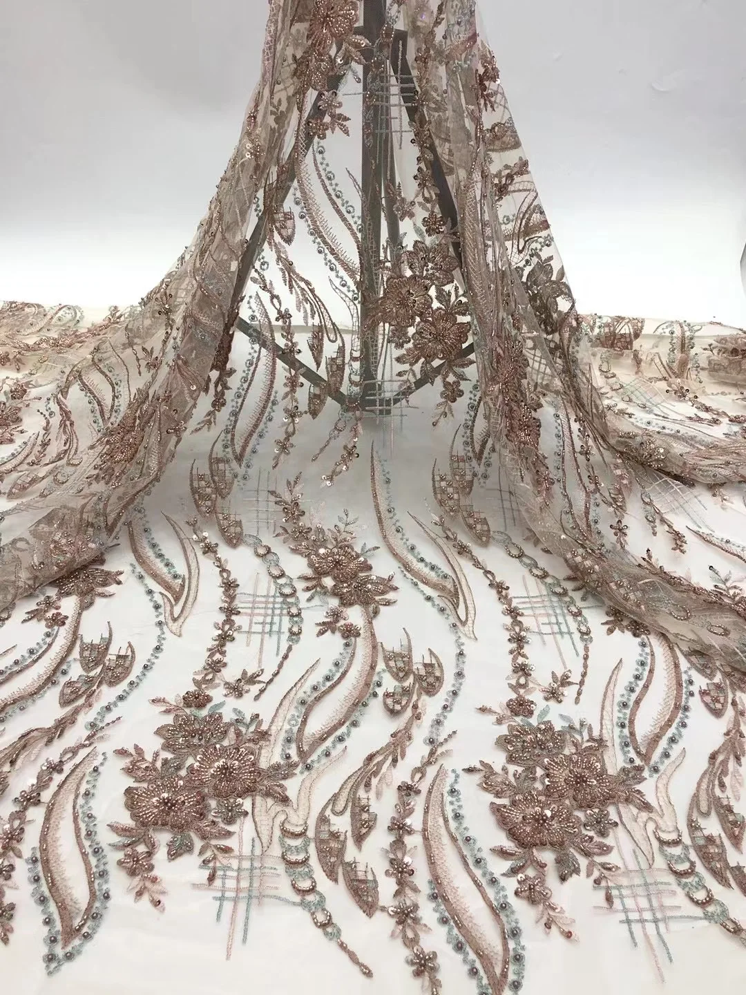 Тяжелые бусины блестки африканская кружевная ткань высокое качество