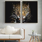 Картина на холсте с изображением африканского гепарда, Рева леопарда, диких животных, Настенная картина для гостиной, Современное украшение для дома