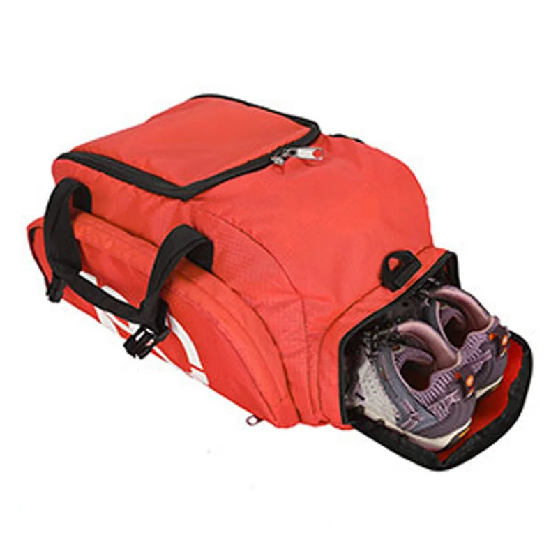 

Fitness bag custom female sports training bag male travel bag double back shoulder shoulder yoga bag with shoe pocket