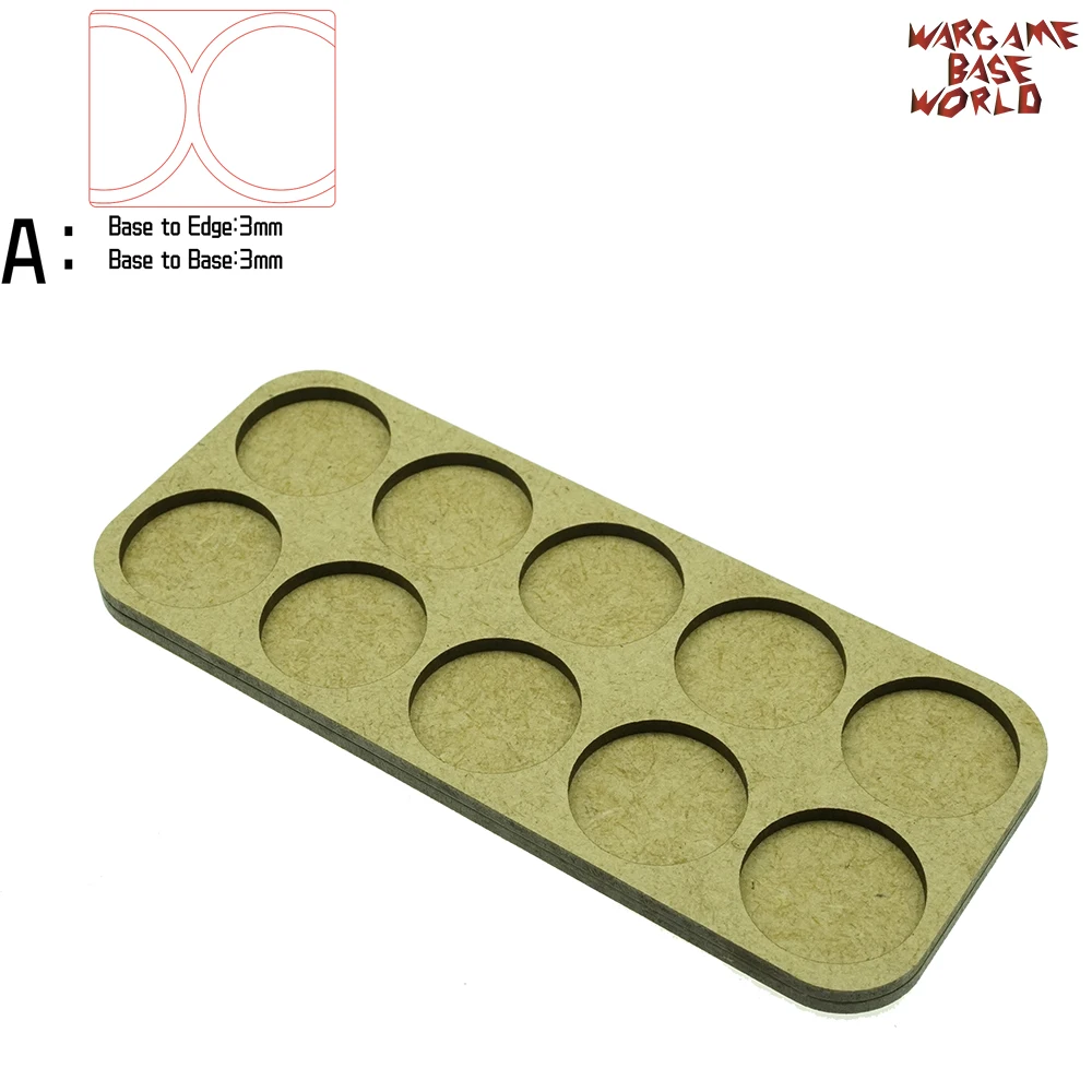 Wargame Base World механизм лоток 10 круглых 25 мм двухлинейная форма MDF|Наборы для сборки