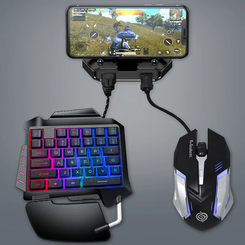 throne one handed keyboard and mouse set gaming mause for laptop combo pc android apple phone tablet with backlight game mice free global shipping