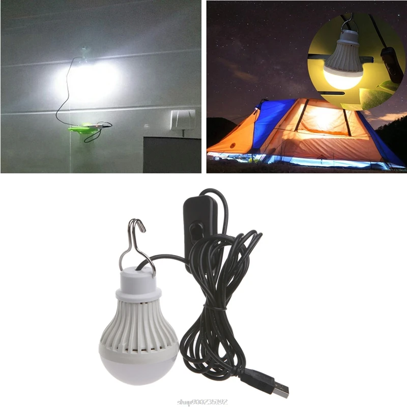 

Portable USB LED Light Bulb Switch LED Camping Lantern Tent Lighting 5W Ja19 21 Dropship