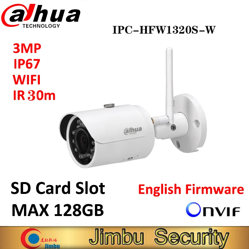 Мини камера Dahua IPC HFW1320S W 3MP IR30M IP67 Wi Fi слот для SD карты сетевая наружная замена IP