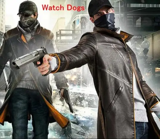 Watch Cosplay Dogs Cosplay Costume PU Leather Jacket Outfit Aiden Pearce Wind Coat Windbreaker Halloween Costumes