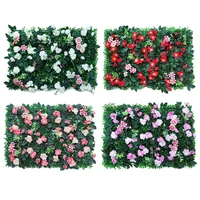 40x60cm artificial rose leave hedge panel uv protected privacy fence screen for outdoor garden backyard wedding decoration