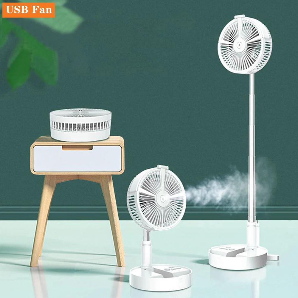 

Portable Remote Controlled Fans cooling Folding Spray humidification lighting 7200mahbattery Air conditioner Appliances USB fan