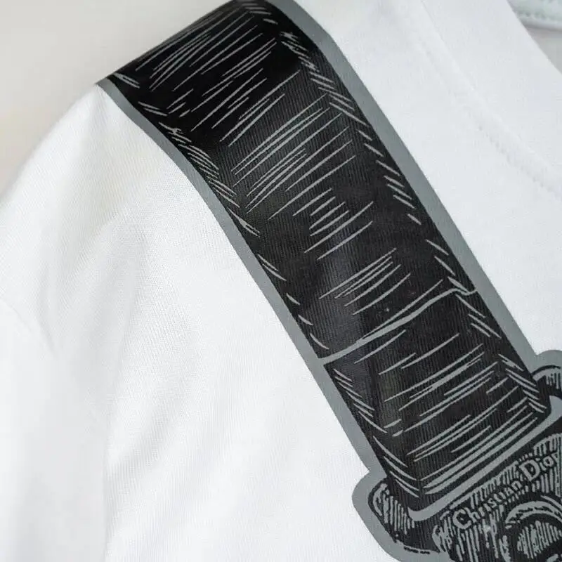 

2021 summer new fashion brand saddle bag printing short sleeve t-shirt men's and women's casual loose half sleeve shirt