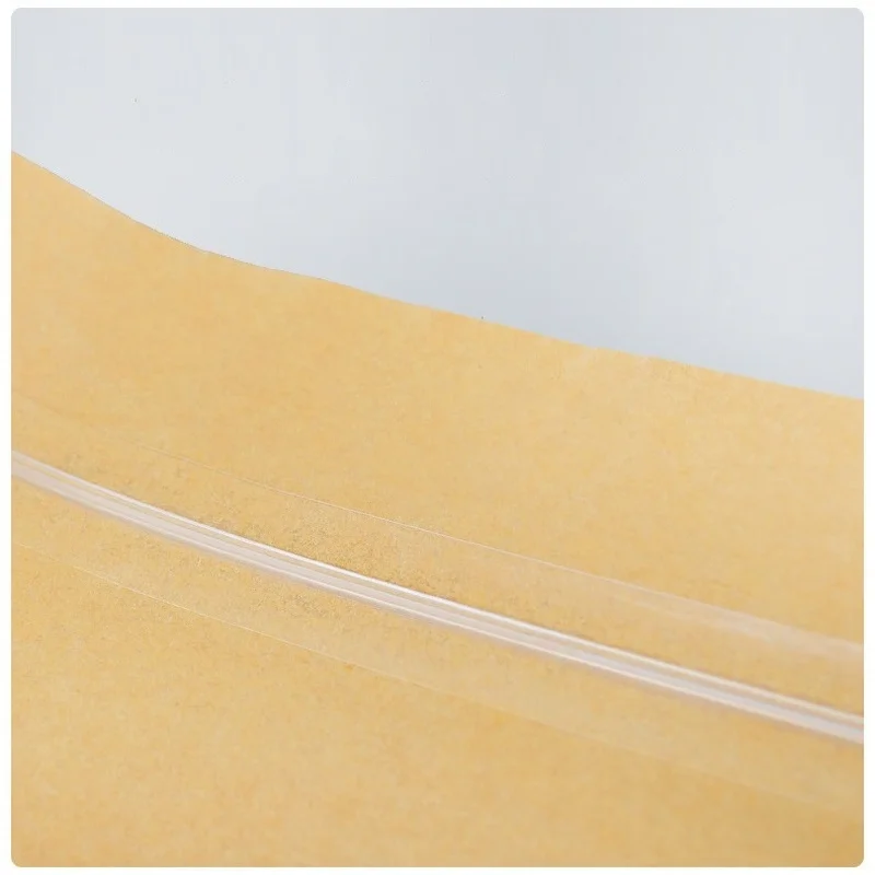 

High Quality Brown Kraft Paper Bag Window Zip lock Empty Dried Food Fruit Tea Gift package Self Sealing Zipper Stand up Bags