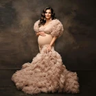 Шикарное Тюлевое платье для беременных шампанское тюлевые платья для беременных для фотосессии халат для беременных женщин Формальные платья