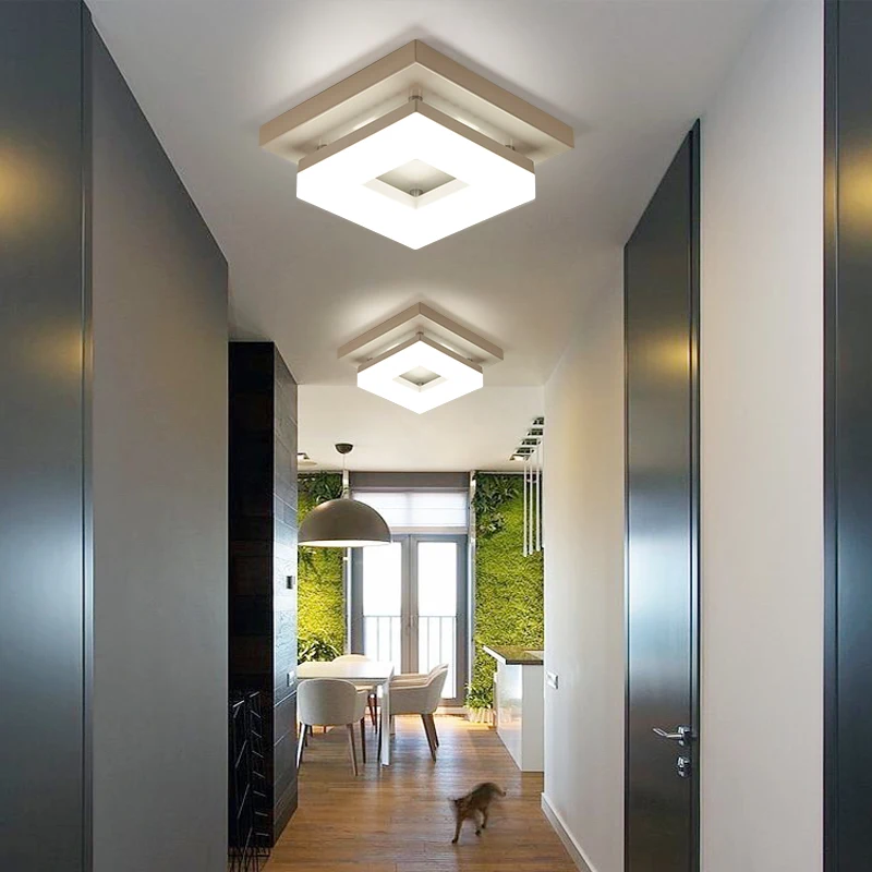 Современный минимализм черный квадратный железный потолочный светильник для