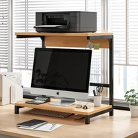 computer riser monitor bracket base stand desktop bookshelf desk storage printer shelf