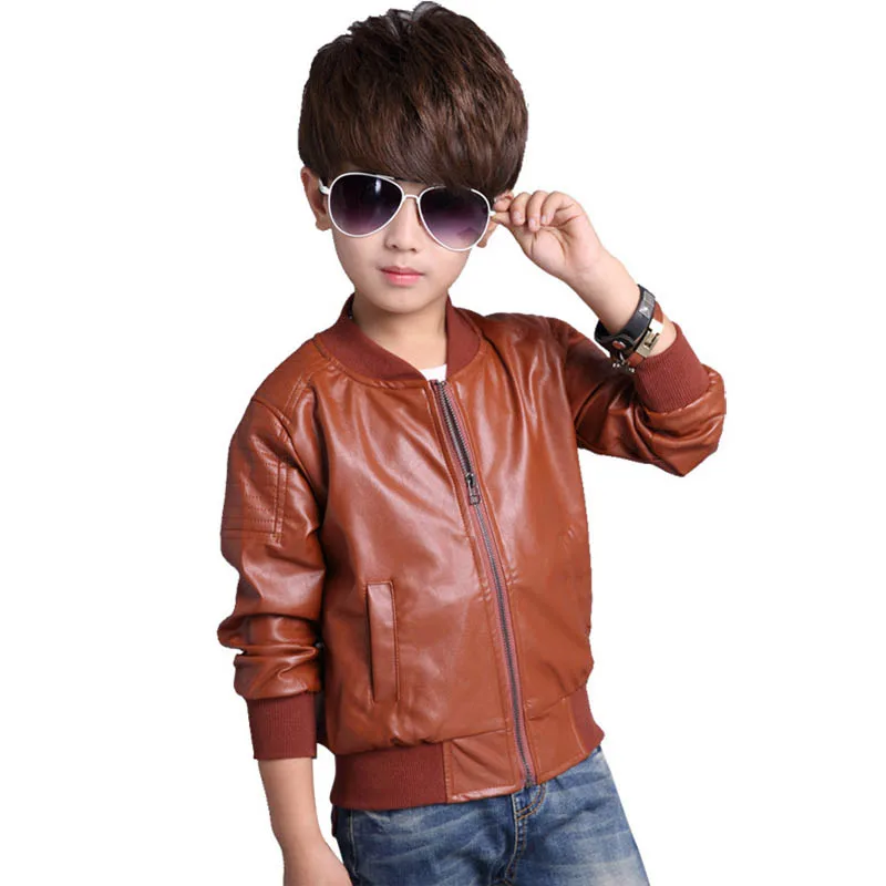 

ZWF419 Autumn Boys Leather Children Jacket Fleece Jacket Boys Coats Kids Jacket Baby Outerwear for Boys Kids Coat
