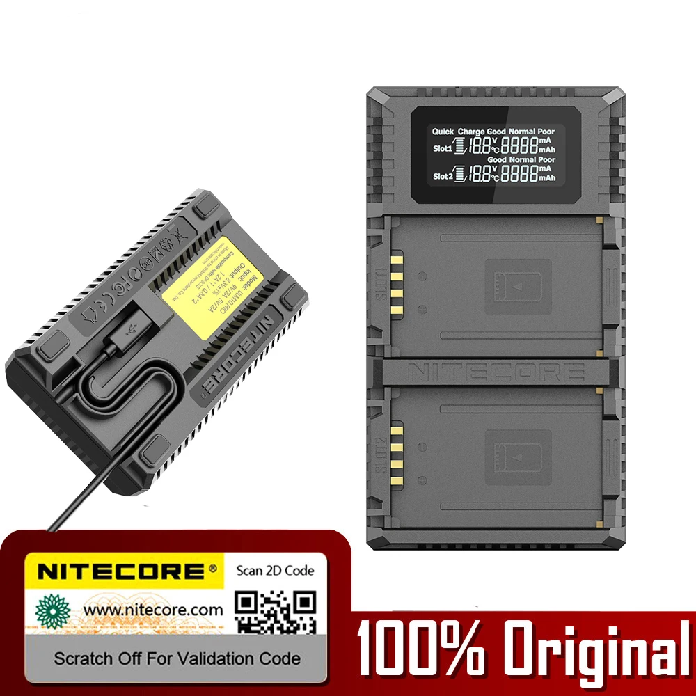 Nitecore ULM10 Pro цифровой двойной слот зарядное устройство для камеры Leica BP SCL5 батареи