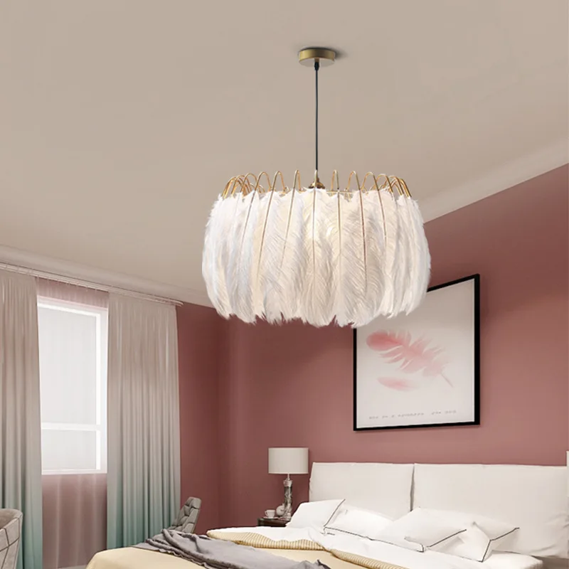 Moderno lámparas colgantes Led pluma nórdica colgante iluminación Living dormitorio interior decoración blanco luminaria suspensión luces