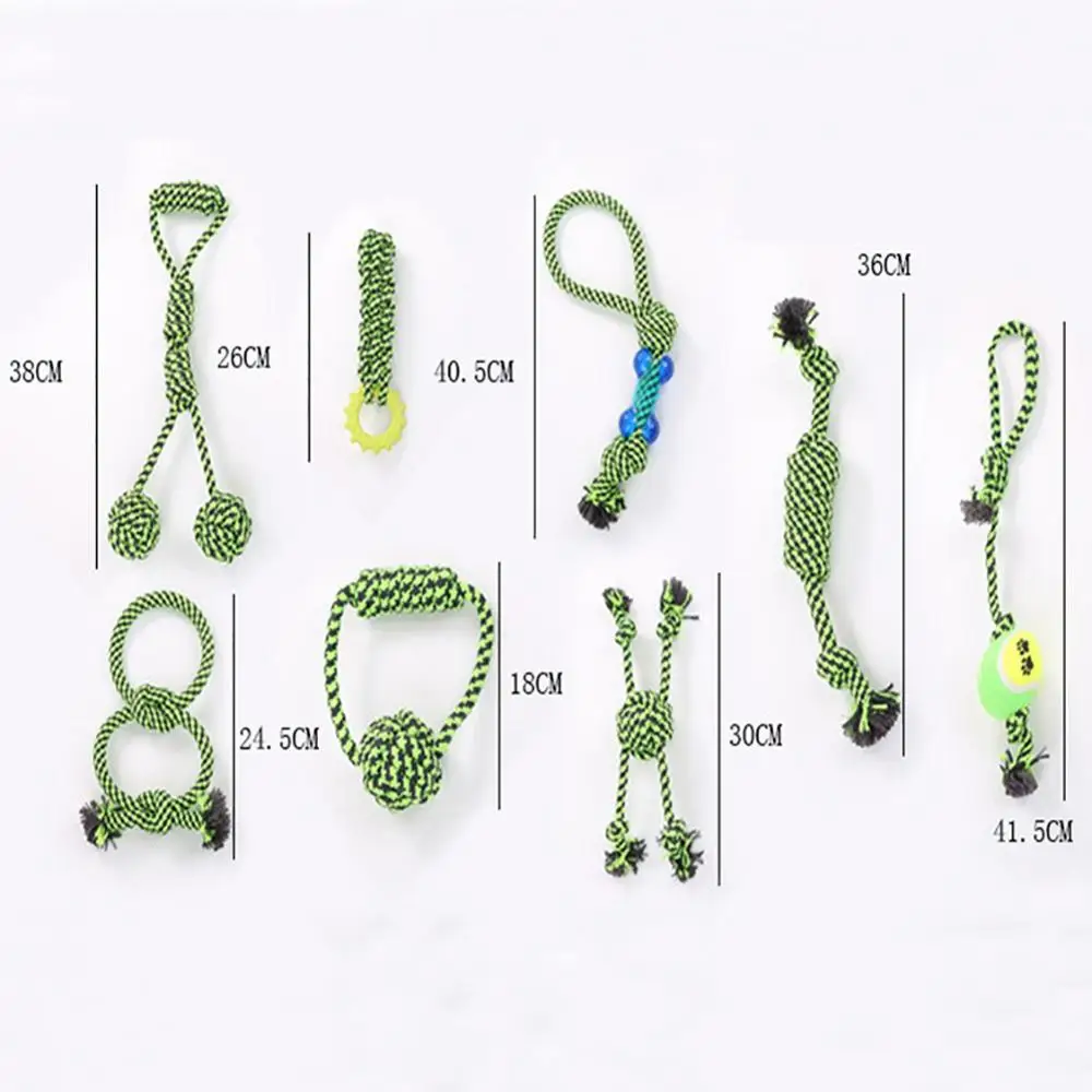 

8 Pec/set Pet Durable Bite Resistant Cotton Rope Toy Set Dog Teeth Cleaning Molar Chew Tool Interactive Toy