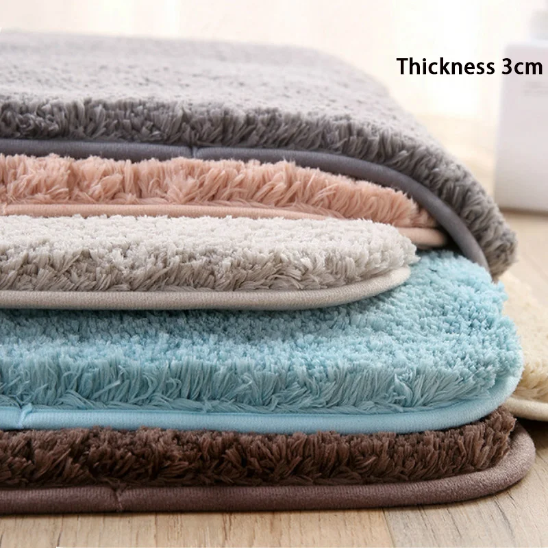 Высокий плюшевый толстый коврик для двери напольный противоскользящий