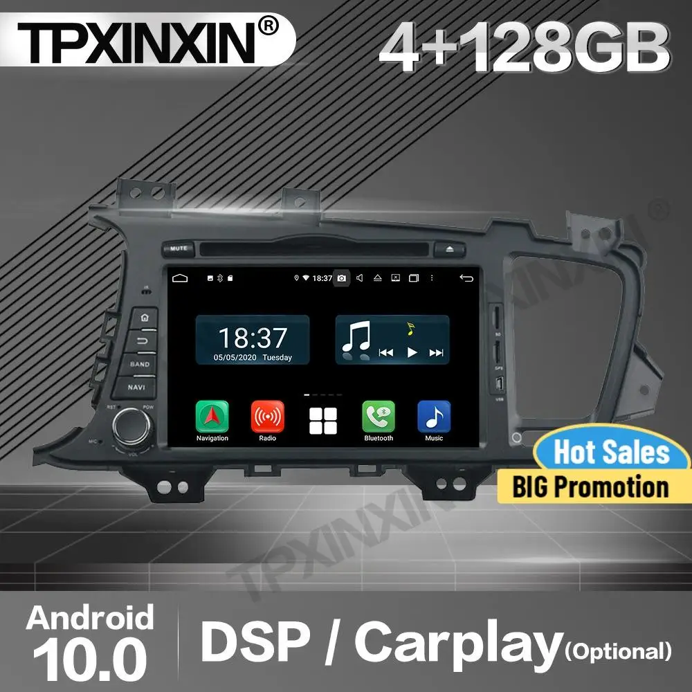 Автомагнитола Carplay 2 Din 128 ГГц стереоприемник Android 10 для Kia K5 2010 2011 2012 2013 2014 головное