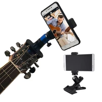 guitar head clip mobile phone holder live broadcast bracket stand tripod clip head for smartpphone support desktop music holder