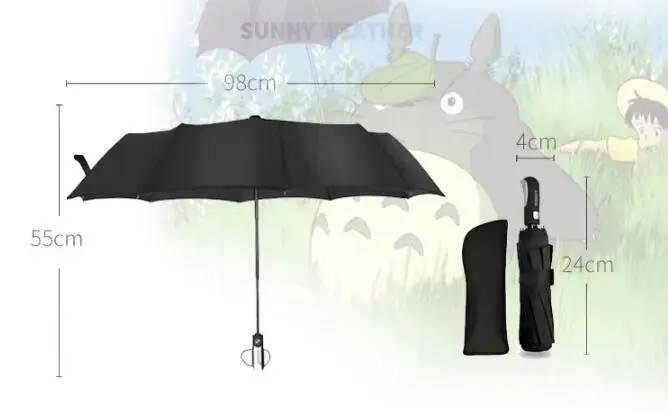 Автоматический зонт из мультфильма SCP складной непродуваемый черный с особыми