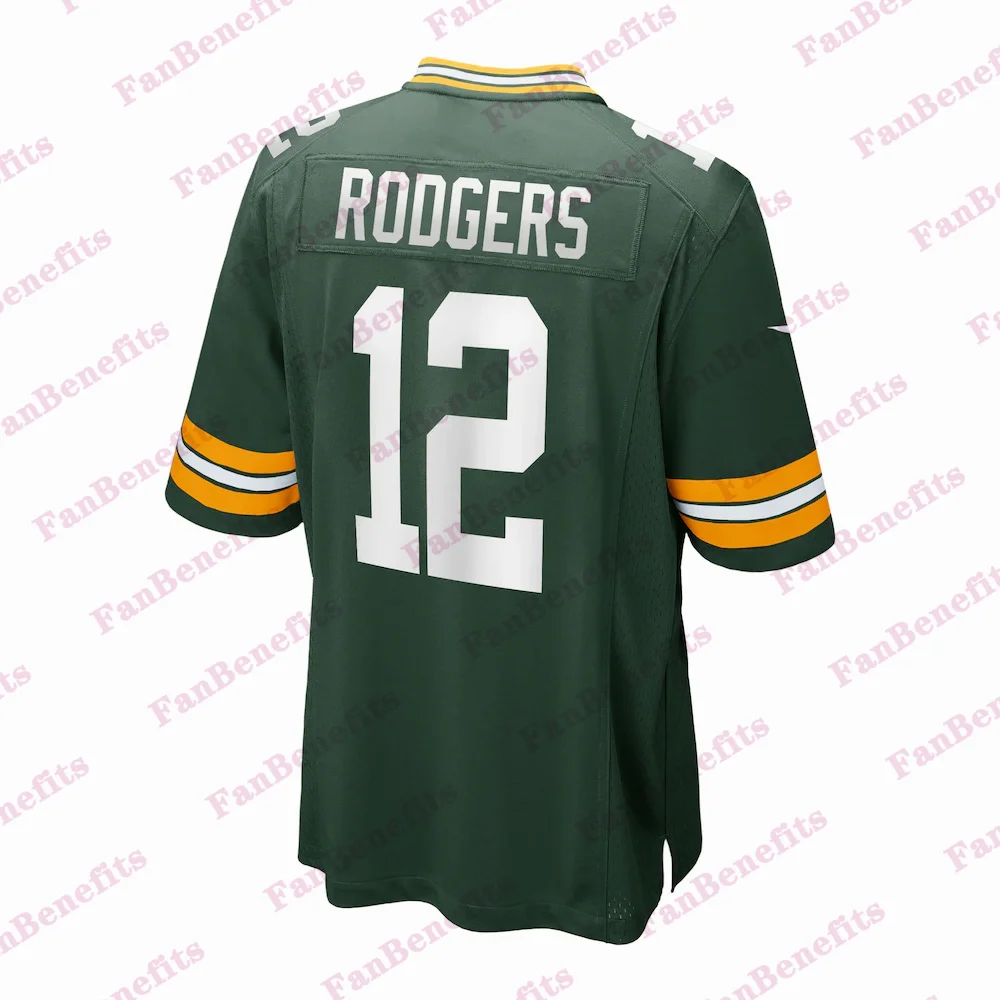 

Игровые трикотажные изделия стежки Green Bay на заказ для мужчин и женщин American Rodgers 12 #2021 Packers