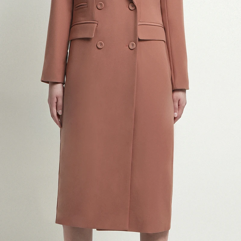 Женский костюм с длинным рукавом Max Spri двубортный облегающий пиджак v образным