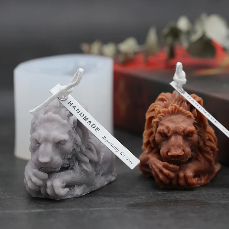 

New style lion candle mold, retro European style lion, handmade candle, scented candle DIY material, plaster mold