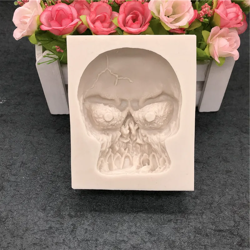 Хэллоуин Череп Силиконовая Форма 3D череп голова для мыла кекса шоколада