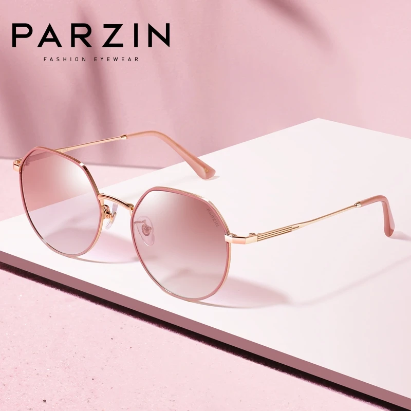 

Parzin New Sunglasses Women's Fashion Polygon Glasses Psychedelic Colorful Nylon Lens Trendsetter Sunglasses 8210