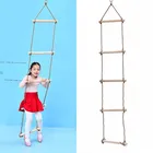 Детская лестница для мальчиков, деревянная веревочная лестница для бега и фитнеса, детские спортивные качели