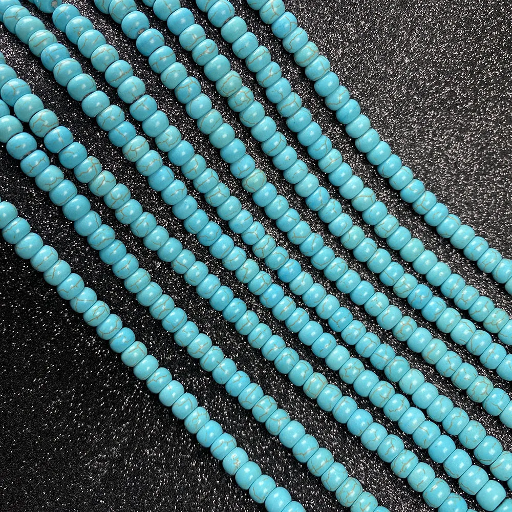 

Natural Stone Beads Abacus Shape Blue Turquoises Beads for Women Gift Jewelry Making DIY Earrings Bracelet Necklace Accessories