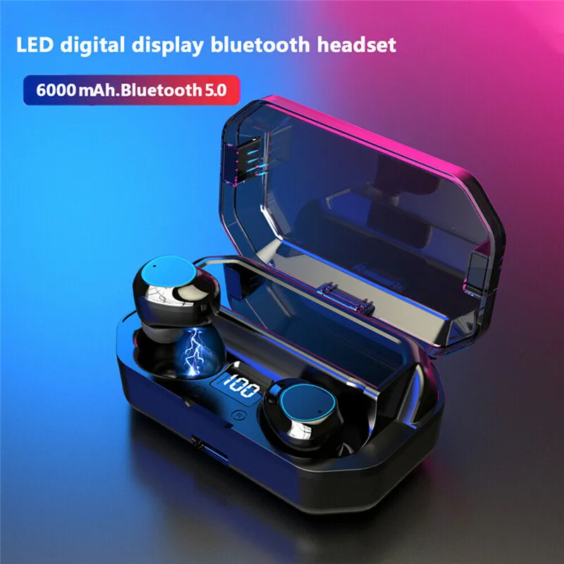 G03 6000 MAh светодиодный цифровой дисплей Bluetooth наушники 6D объемный HD звук TWS 5 0